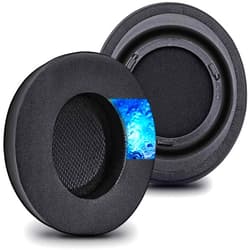 JESSVIT Oval Shape Cooling Gel Earpads for Virtuoso RGB Wireless, XT, SE | Enlarged Bigger Inner Hole (Cooling Gel Fabric Black)
