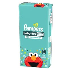 Pampers Diapers - Baby Dry - Size 1, 44 Count, Absorbent Disposable Infant Diaper (Packaging May Vary)