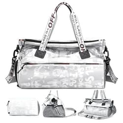 Kilitn Travel Duffle Bag, Sports Gym Bag for Women, Weekender Overnight Tote Bag with Shoe Compartment & Wet Pocket for Carry On Trip Fitness