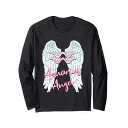 Aquarius Zodiac Sign Angel with Angel Wings Aquarius Angel Zodiac Sign with Angel Wings for Women Long Sleeve T-Shirt