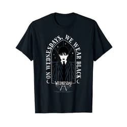 Wednesday On Wednesdays We Wear Black Goth Portrait T-Shirt