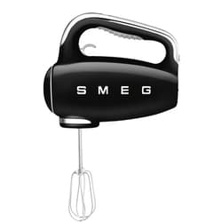 SMEG Black 50's Retro Style Electric Hand Mixer with Set of Beaters, Set of Dough Hooks and Set of Whisks