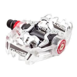 Exustar Pedals MTB Double Clipless PM825 Alloy Trans/Silver SPD - E-PM825-TRWH