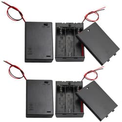 LUORNG 4PCS 4.5V Battery Holder with Switch, 3 AA Battery Holder with Switch and Cover, Battery Holder Case with Wire Leads and ON/Off Switch