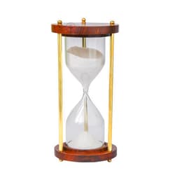 SOHRAB NAUTICALS 10 Minute Wooden Sand Timer Hourglass | White Sand Color | 7.5x7.5x15.5cm | Sand Timer,Tea Making Home & Kitchen Office Table | Sand Timer for Kids | Hourglass for Gifts (Pack of 1).