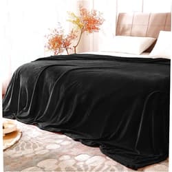 BEDELITE Fleece Blankets Queen Size for Bed, Luxury Plush Cozy Fuzzy Black Blanket 90x90 Inches, Super Soft Warm Lightweight Throw Blanket All Seasons Suitable