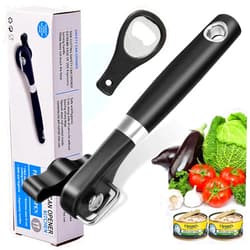 LayYun Safe Cut Can Opener, Smooth Edge Can Opener Ergonomic Handle, Manual Can Opener, Food Grade Stainless Steel Cutting Can Opener for Kitchen & Restaurant Seniors And Arthritis