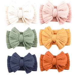 Niceye Handmade Baby Headbands Soft Stretchy Nylon Hair Bands with Bows for Newborn Infant Baby Toddler Girls