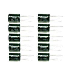 Hengulus 22uF 450V 16X20mm(6.3x7.9in) +/-20% -25°C to +105°C 10PCS Aluminum Electrolytic Capacitors,22 MFD,22uF 450V Capacitor,22uF Capacitor,450V Capacitor,22uF Capacitor 450V