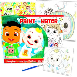 Cocomelon Paint with Water Set for Kids, Toddlers Age 3+ - Bundle with 40 Page Cute Cartoon Mess-Free Water Coloring Book for Ages 3 4 5 6 7 8 and More | Cocomelon No-Mess Arts and Crafts