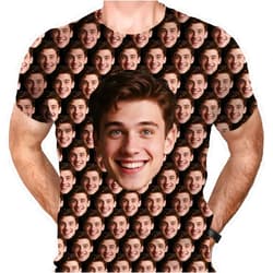 M YESCUSTOM Custom T Shirts with Faces on Them Add Your Own Customized Text Name Photo Personalized Custom Tshirt Tee for Man Woman