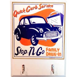 Cobble Creek Quick Curb Service Antique Car Wooden Kitchen Key Hooks - 7.5x9.5