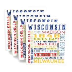 Lantern Press Wisconsin Dells, Wisconsin, Typography (Absorbent Ceramic Coasters Set of 4 Matching Images, Cork Back, Kitchen Table Decor)
