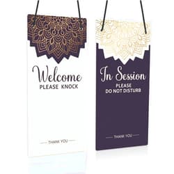 Putuo Decor 'Please Do Not Disturb' Door Hanger Sign - Welcome Office Sign, 10x5 Inches PVC Double Sided Reversible for Therapists Clinic Treatment Plaque