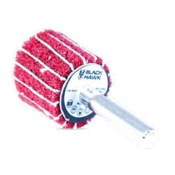 BHA Interleaf Shank Mounted Flap Wheels for Sanding and Finishing, 1” x 1” x 1/4”, Red (Medium) - 5 Pack