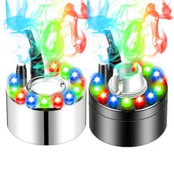 YEAJOIN 2PCS Mist Makers, Indoor Fogger Water Fountain Pond Mini Fog Machine Atomizer Air Humidifier with 12 LED, Atomizer Fogger Perfect for Halloween, Christmas and Other Holidays