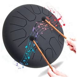 LEIMO KPARTS Steel Tongue Drum,12 Inch 13 Note Tank drum percussion instrument,C Key Handpan Drum with Drum Mallets Carry Bag,Beautifully Designed and Peaceful Sound