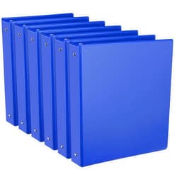 CIXILDTS 6-Pack 1-Inch Binder, Standard 3 Ring Binder Fit Letter Size Paper, Presentation View Binders,Blue