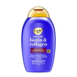 OGX Thick & Full + Biotin & Collagen Volumizing Shampoo, Nutrient-Infused Hair Shampoo with Vitamin B7 Biotin Gives Hair Volume & Body for 72+ Hours, Sulfate-Free Surfactants, 13 fl. oz