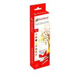 Humbrol AB9061 Acrylic Landscape Painting Set - 8 x 14ml 3 x brush