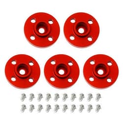 SQXBK 25T Servo Arm 5PCS 25T Round Type Servo Horn Robot Arm Aluminum Alloy CNC Standard Metal Rocker Servo Accessories Disc Steering Arm for RC Model Car Robot Boat Airplane Red