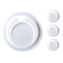 Jarware Translucent 82670 Regular Mouth Drink Lid, Set of 4, Without Straws