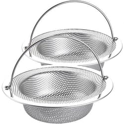 LASSHSWA Kitchen Sink Strainer Stainless Steel, Kitchen Sink Drain Strainer with Handle, Sink Strainers with Large Wide Rim 4.5