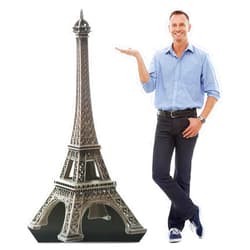 Leinuosen 6 ft Eiffel Tower Cardboard Cutout Stand up Lifesize French Theme Party Decoration Eiffel Tower Photo Prop Backdrop Standup for France Night of Paris Theme Party Birthday Decor