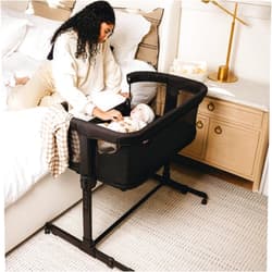 KoolerThings 3 in 1 Baby Bassinet, Bedside Sleeper, & Playpen, Easy Folding Portable Crib (Black)- KoolaBaby (Mesh Bassinet)