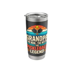 Dink Squad Funny Pickleball Court Humor Tee Vintage Grandpa The Man The Myth The Pickleball Legend Joke Stainless Steel Insulated Tumbler