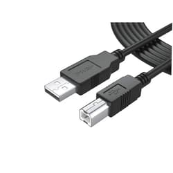 PWR+ 25Ft Extra Long USB-2.0 Cable Type-A to Type-B High Speed Cord for Audio Interface, Midi Keyboard, USB Microphone, Mixer, Speaker, Monitor, Instrument, Strobe Light System Mac PC Type A to Type B