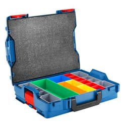 BOSCH - LBOXX-1A Bosch - L-BOXX-1A 17.5 In. x 14 In. x 4.5 In. Stackable Carrying Case with 13 pc. Insert Set Blue