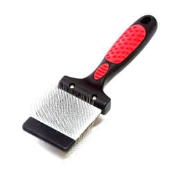 Ryan's Pet Supplies Paw Brothers Double Sided Firm Flex Slicker Brush, Professional Grade, Angled Stainless Steel Pins, Comfort Grip, Flexible Head, Small