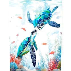 EIBEILI Diamond Painting Kits for Adults, Ocean Nautical Turtle 5D Diamond Art Kits for Beginner DIY Full Drill Diamond Dots Crystal Craft Kits for Home Wall Decor Gifts 11.8x15.7 inch