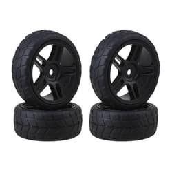 ShareGoo 12mm Hub Wheel Rims & Rubber Tires Compatible with RC 1/10 on-Road Touring Racing Drift Car(Pack of 4)