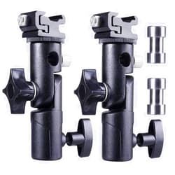 FOTYRIG Camera Speedlite Mount Flash Stand Bracket Umbrella Mount Holder Shoe Mount Compatible with Nikon Pentax Olympus Nissin Metz and Other Speedlite Flashes E Type-2 Pack