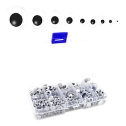 Yuntop 600 Pieces Mixed Inch Black Wiggle Googly Eyes Plastic Round Googly Eyes Self Adhesive for Arts Crafts DIY Scrapbooking Sticker Decoration Assorted Sizes Self-Adhesive Wiggle Eye Large Googly Eyes