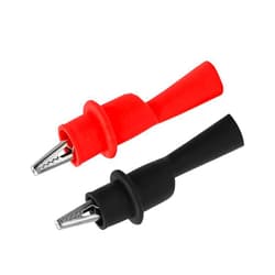 MOMOJIA Upgraded Insulated Safety Test Clip Safety Test Clip Metal Clips for Multimeter & Black 1 Pair Clips Electrical 12 Test Leads