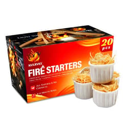 Nvkrvks Fire Starter Pods, Camping Fire Starters for Fireplace, Campfires, BBQ, Pit, Wood Stove, Grill, Pellet Stove & Charcoal Starter, All Natural & All Season Fire Starter, 20 Packs