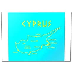 Foto Magnets Map of Cyprus with Cities and Capital Nicosia Fridge Magnet