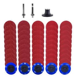 YKLP 50Pcs 2inch Roll Lock Sanding Discs Quick Change Discs Abrasives Tool for for Die Grinder Surface Prep Strip Grind Polish Finish Burr Rust Paint Removal (Mixup)