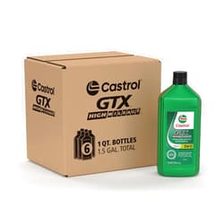 Castrol GTX High Mileage 10W-30 Synthetic Motor Oil, 1 Quart, Pack of 6