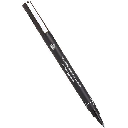 Uni-Ball Uni Pin Fineliner Drawing Pen - Black - Brush Nib - Single