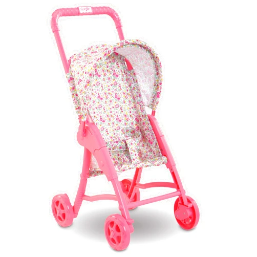 Corolle Mon Premier Poupon Foldable Baby Doll Stroller Set - Lightweight Toy Stroller for Toddlers 1-3 - Pink & White Doll Carriage for 12 Inch Dolls