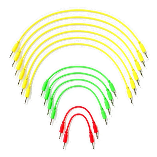 ExcelValley 12-Pack - Mono Modular Patch Cables TS 3.5mm 1/8 inch Eurorack Synthesizer [12E-Pack]