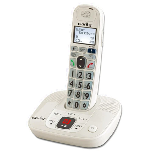 Clarity 53714 Dect 6.0 Amplified Cordless Phone with Digital Answering System VoIP Phone and Device,White,D714