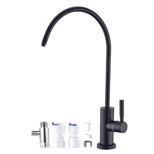 Anpean Drinking Water Faucet, SUS304 Stainless Steel Kitchen Water Filter Faucet for Reverse Osmosis and Water Filtration Systems, Matte Black