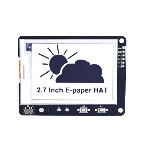 Xicoolee 2.7inch E-Ink Display HAT for Raspberry Pi/Jetson Nano/Arduino/STM32 264X176 2.7-Inch E-Paper HAT Two Color Black White SPI Interface