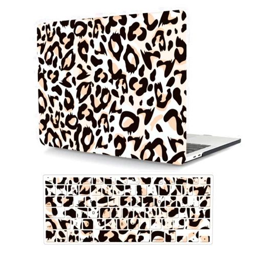ACJYX Computer Protector Case Compatible with MacBook Pro 15 inch Cute Stylish Case Model A1707 A1990 Release 2019 2018 2017 2016 with Touch Bar & Touch ID and Keyboard Cover, Leopard Print