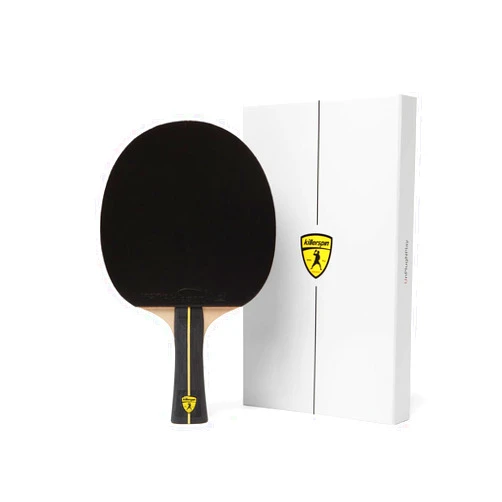 Killerspin Jet Black Ping Pong Paddle - Table Tennis Rackets for Beginner & Advanced Table Tennis Players -Flared Handle – Control with Comfort